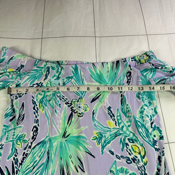 Lilly Pulitzer Dress Womens Small Purple Fawcett Off the Shoulder Lilac Verbena - Picture 7 of 9